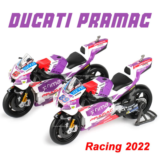 Maisto 1:18 2022 GP Racing Ducati Pramac Racing. Moto de juguete coleccionable.